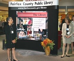 Stephanie Abbott, FCPL Board of Trustees Chair, makes opening remarks.